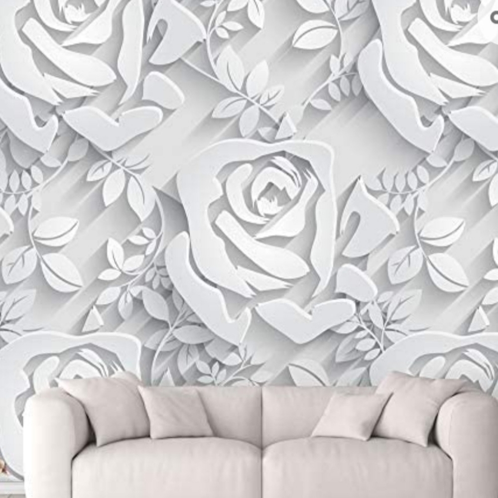 Peel & Stick Mural 3D Roses- Renter Friendly!